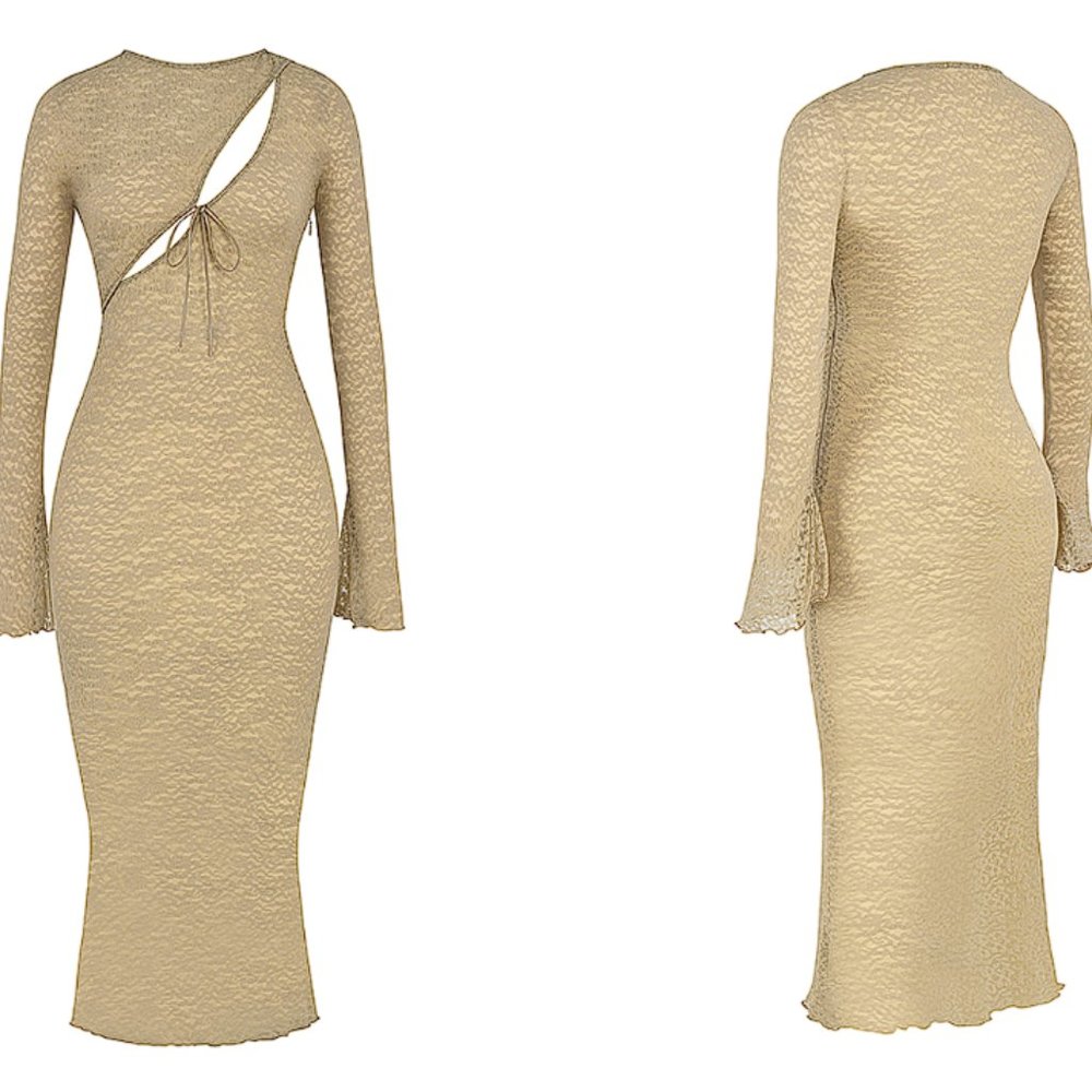 House of CB 'Giovanna' Stone Floral Lace Maxi Dress NWT - Picture 8 of 11